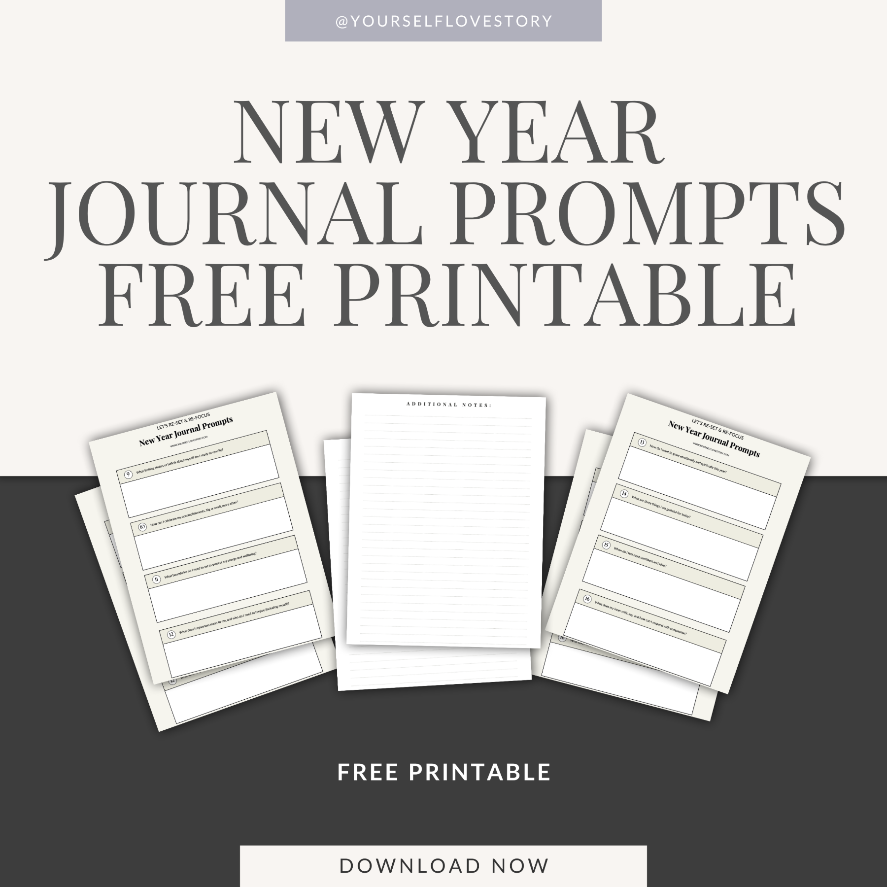 FREE Journal Prompts Printable - New Year Journal Prompts
