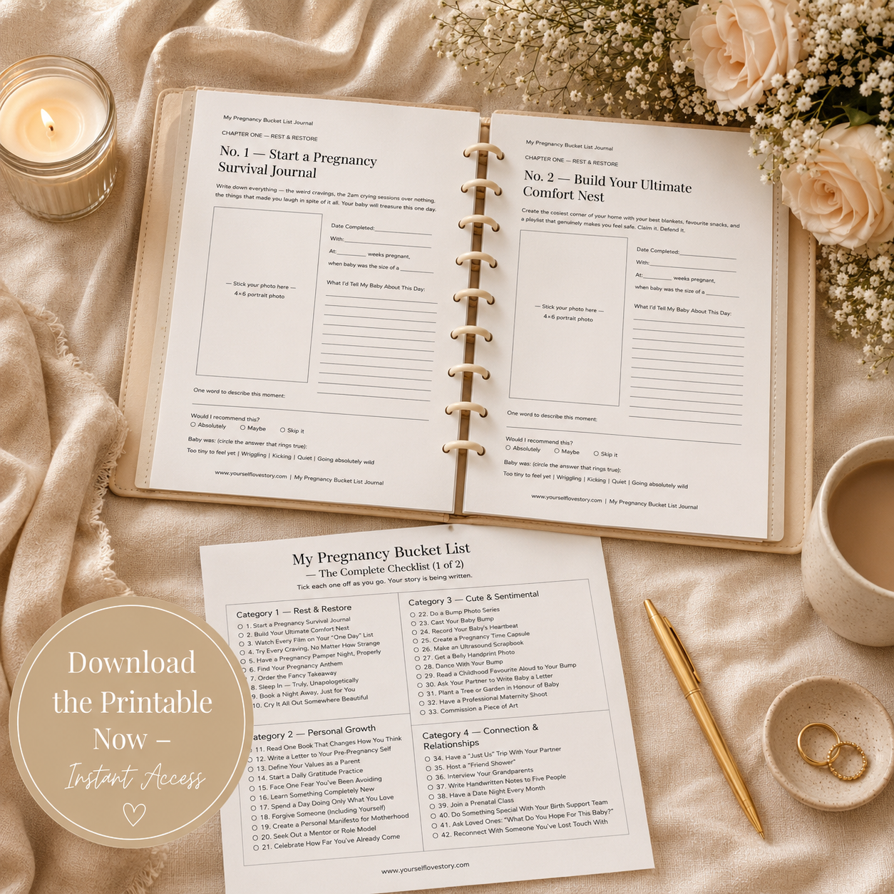 Pregnancy Bucket List Printable Journal